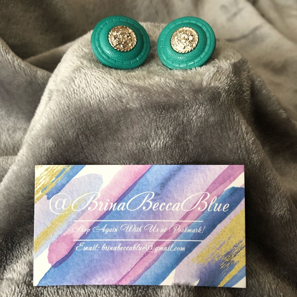 Today Buy One Get One!Persian Green Round Earrings
